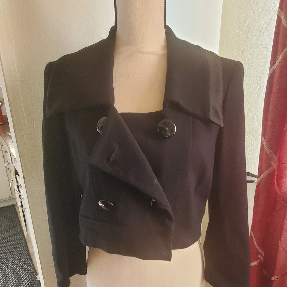 Black Double-Breasted Peacoat